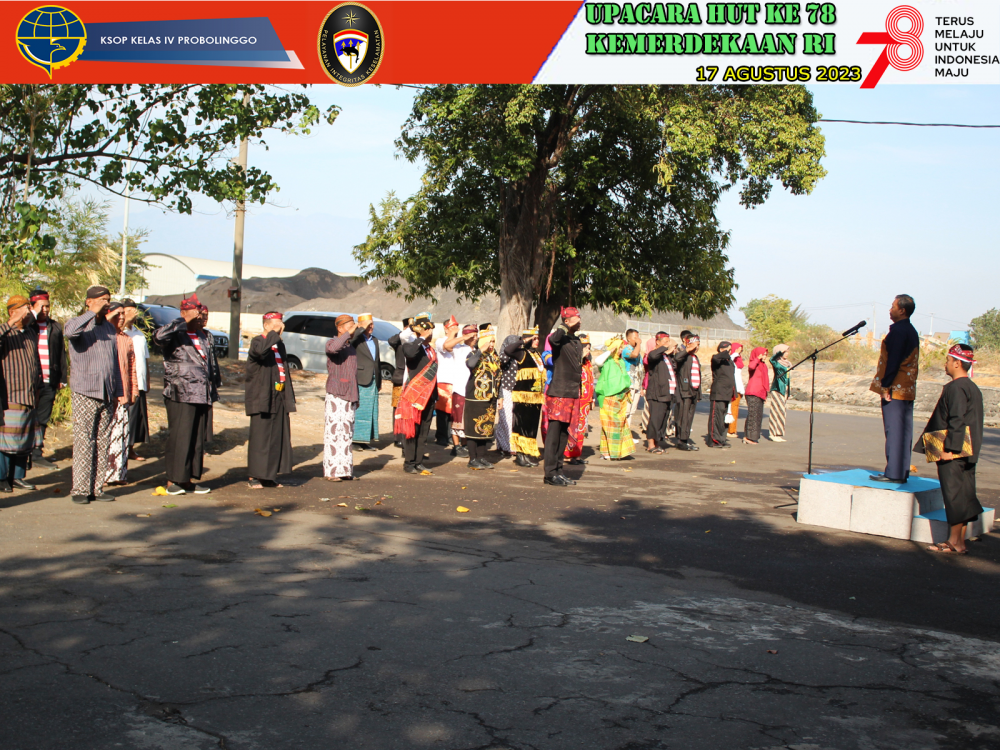 UPACARA HARI KEMERDEKAAN RI KE 78 DI KSOP KELAS IV PROBOLINGGO
