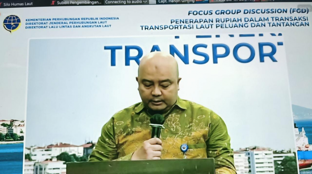 KEMENHUB SELENGGARAKAN FGD PENERAPAN RUPIAH DALAM TRANSAKSI TRANSPORTASI LAUT