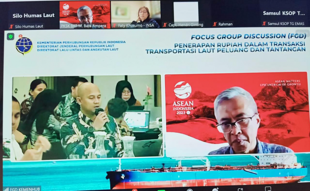 KEMENHUB SELENGGARAKAN FGD PENERAPAN RUPIAH DALAM TRANSAKSI TRANSPORTASI LAUT