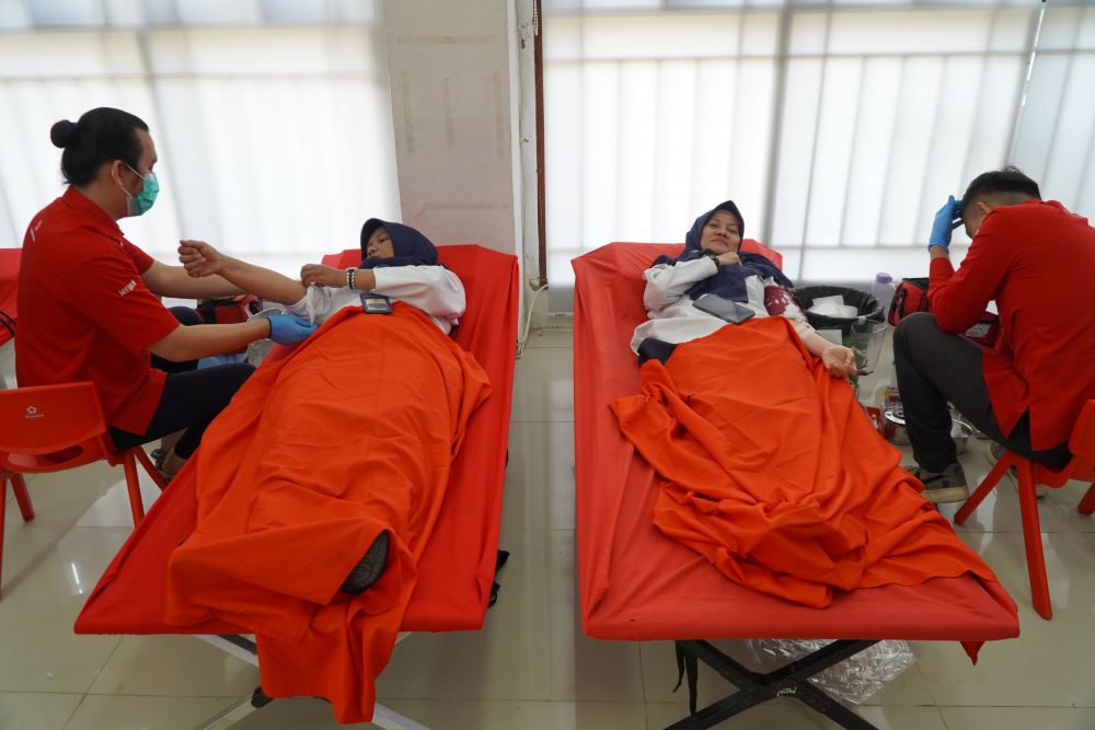 Peringati Harhubnas, Kantor OP Utama Belawan kumpulkan 130 Pendonor Darah