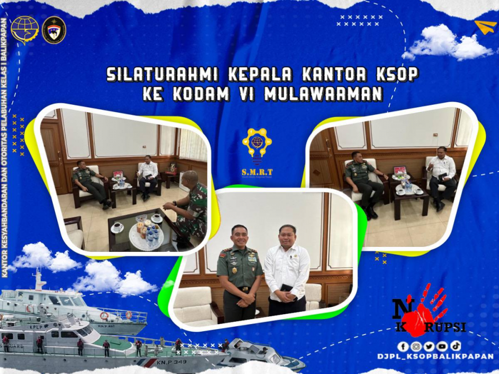 Silaturahmi Kepala Kantor KSOP Ke Kodam VI Mulawarman