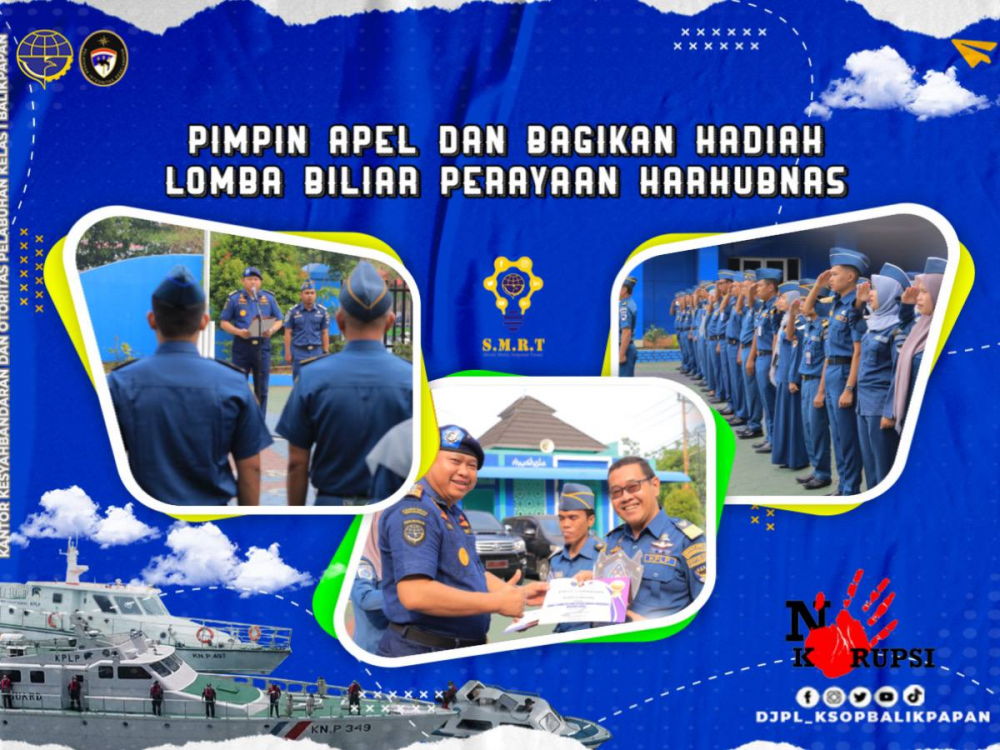 Pimpin Apel dan bagikan Hadiah Lomba Biliar Perayaan Harhubnas