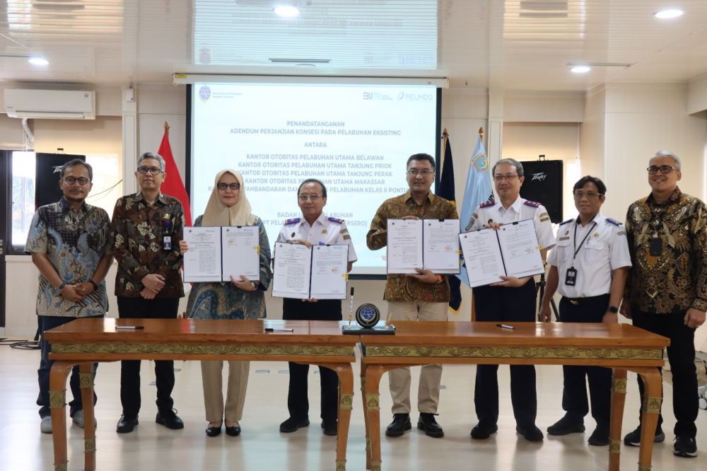 Penandatanganan Adendum Perjanjian Konsesi pada Pelabuhan Eksisting antara Penyelenggara Pelabuhan dengan BUP PT. Pelabuhan Indonesia (Persero)