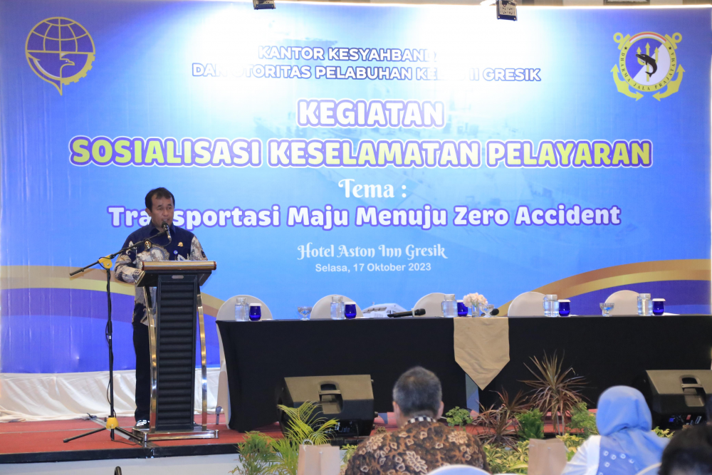 GELAR SOSIALISASI KESELAMATAN PELAYARAN, KSOP GRESIK USUNG TEMA “TRANSPORTASI MAJU MENUJU ZERO ACCIDENT”