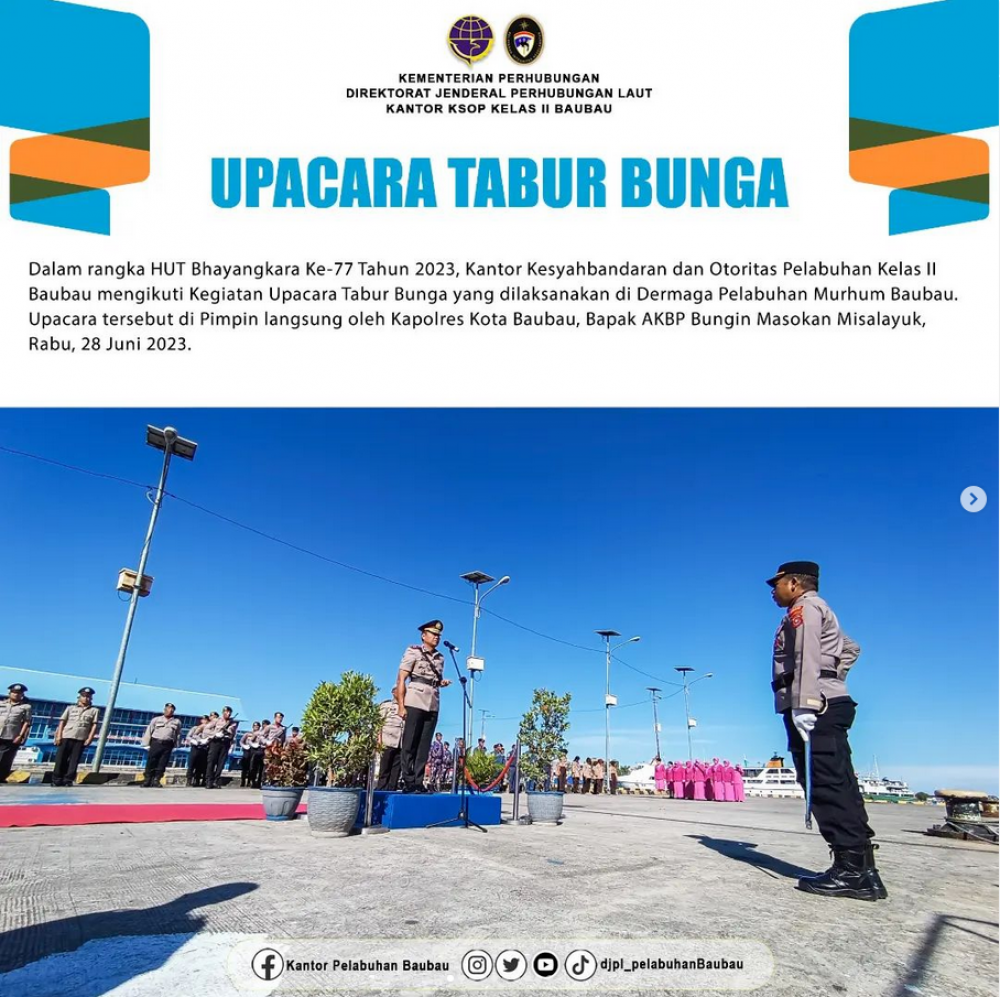 Upacara Tabur Bunga dalam Rangka HUT Bhayangkara
