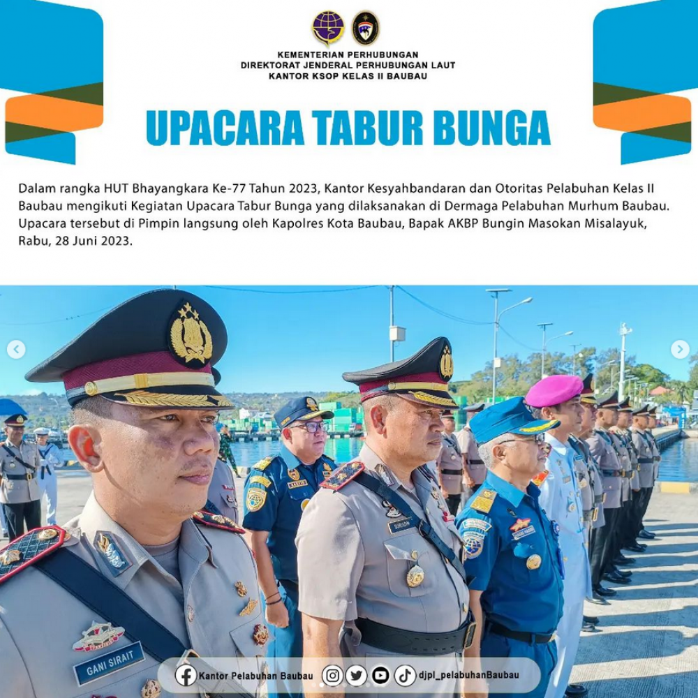 Upacara Tabur Bunga dalam Rangka HUT Bhayangkara