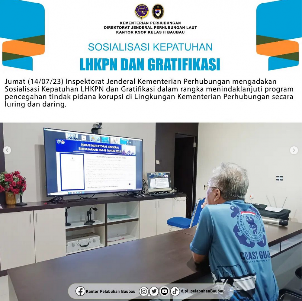 Sosialisasi Kepatuhan LHKPN dan Gratifikasi di Lingkungan Kementerian Perhubungan
