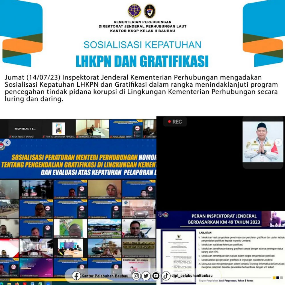 Sosialisasi Kepatuhan LHKPN dan Gratifikasi di Lingkungan Kementerian Perhubungan