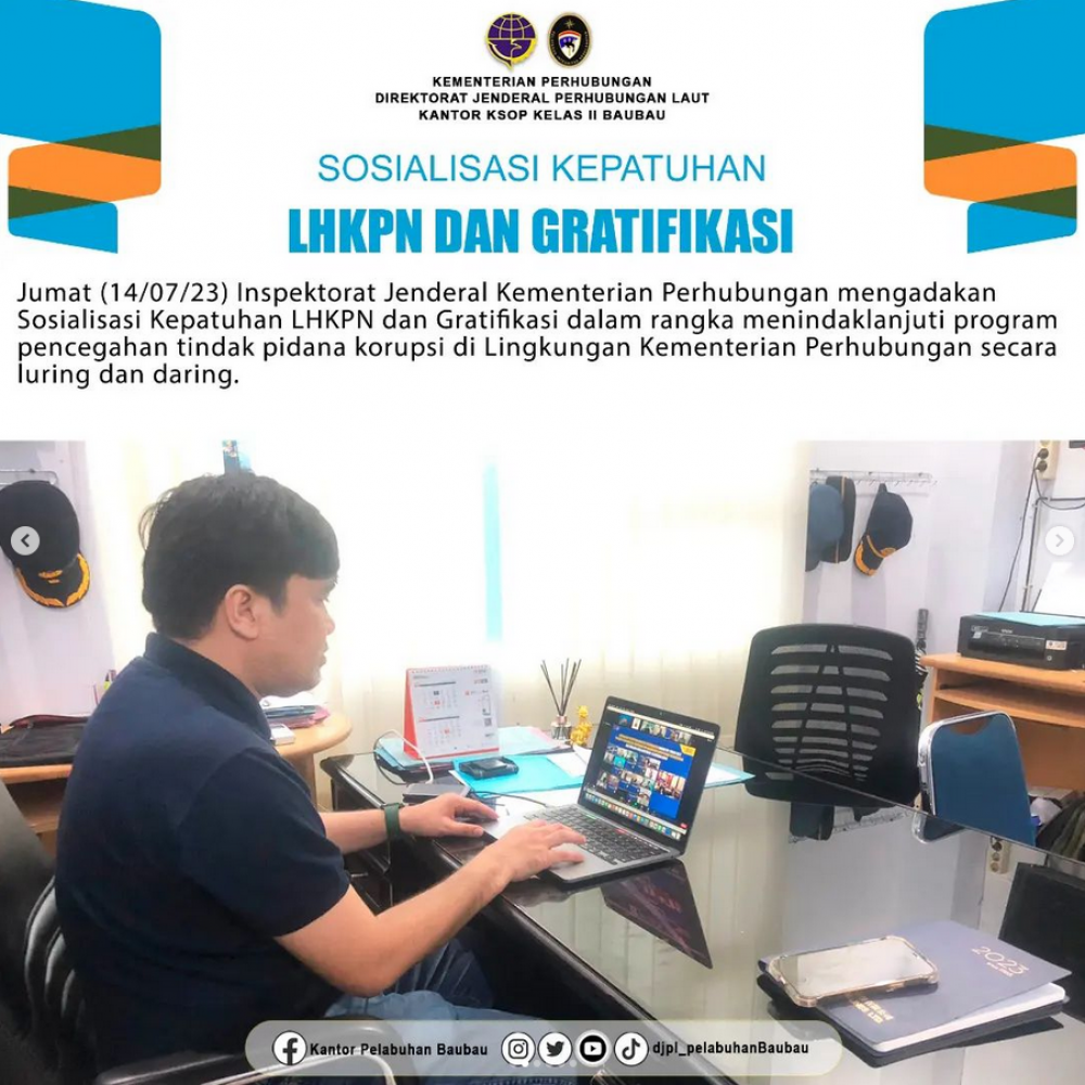 Sosialisasi Kepatuhan LHKPN dan Gratifikasi di Lingkungan Kementerian Perhubungan