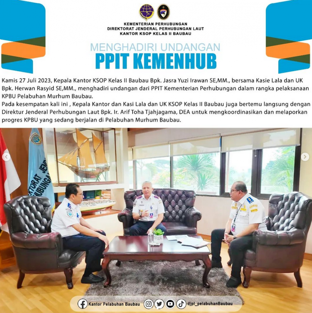 Rapat Koordinasi dengan PPIT Kemenhub