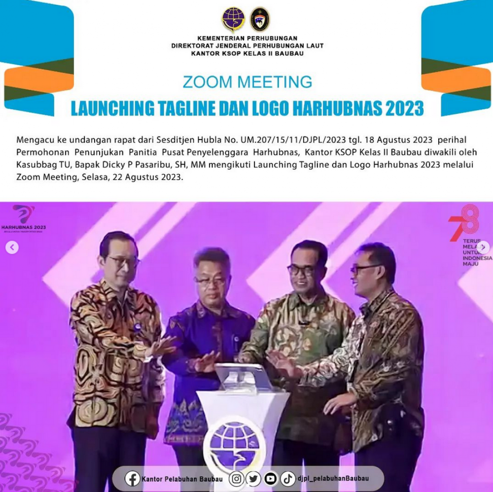 Launching Tagline dan Logo Harhubnas