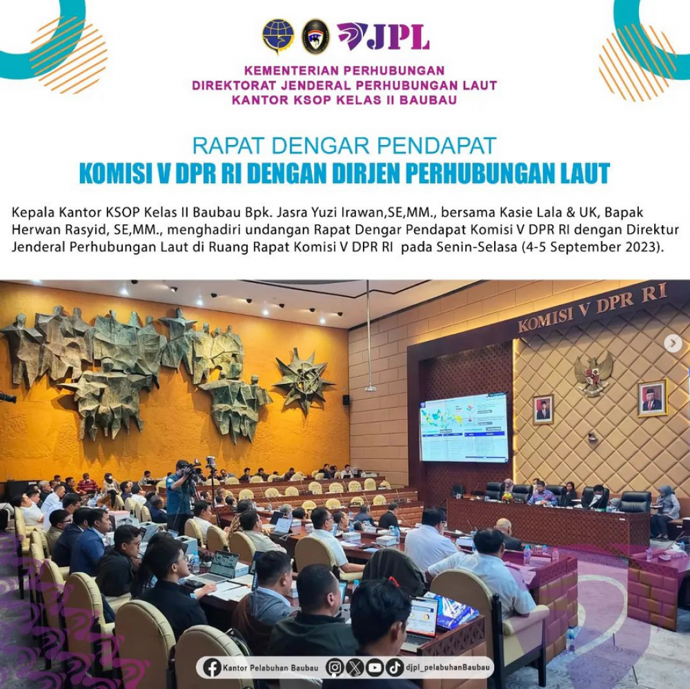 RDP Komisi V DPR RI dengan Dirjen Perhubungan Laut