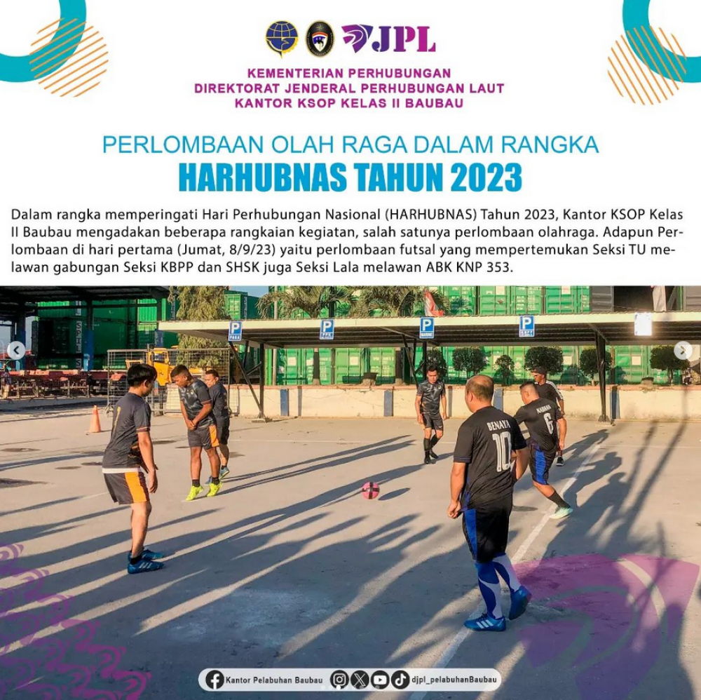 Perlombaan Olahraga dalam rangka Hari Perhubungan Nasional (HARHUBNAS) Tahun 2023