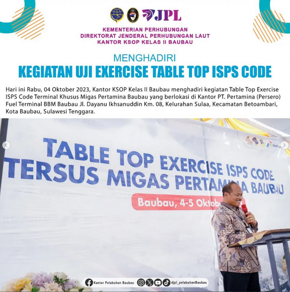 Kegiatan Uji Exercise Table Top ISPS Code
