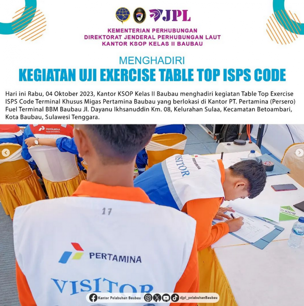 Kegiatan Uji Exercise Table Top ISPS Code
