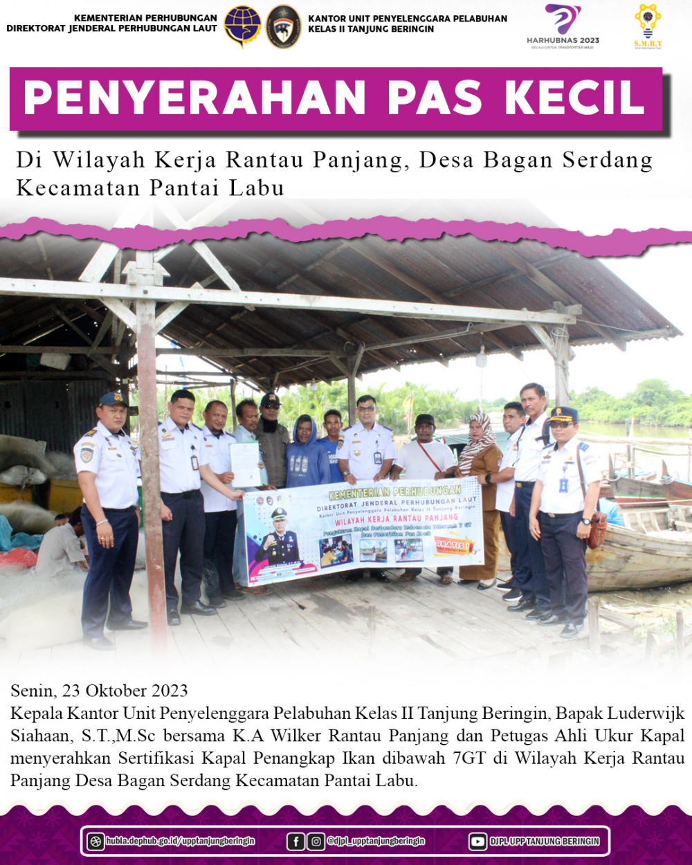 PENYERAHAN PAS KECIL DI WILAYAH KERJA RANTAU PANJANG