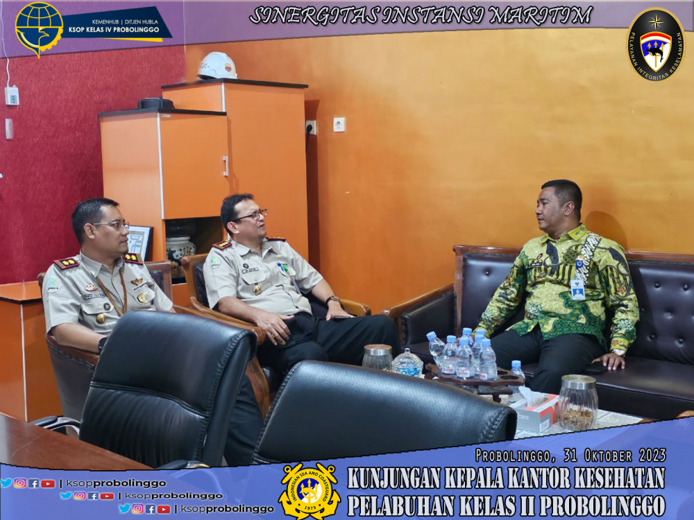 PERKUAT SINERGITAS INSTANSI MARITIM, KANTOR KKP KELAS II PROBOLINGGO KUNJUNGI KANTOR KSOP KELAS IV PROBOLINGGO