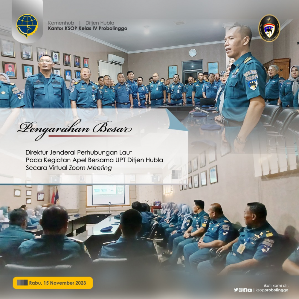 APEL BESAR DIREKTORAT JENDERAL PERHUBUNGAN LAUT DI KSOP KELAS IV PROBOLINGGO