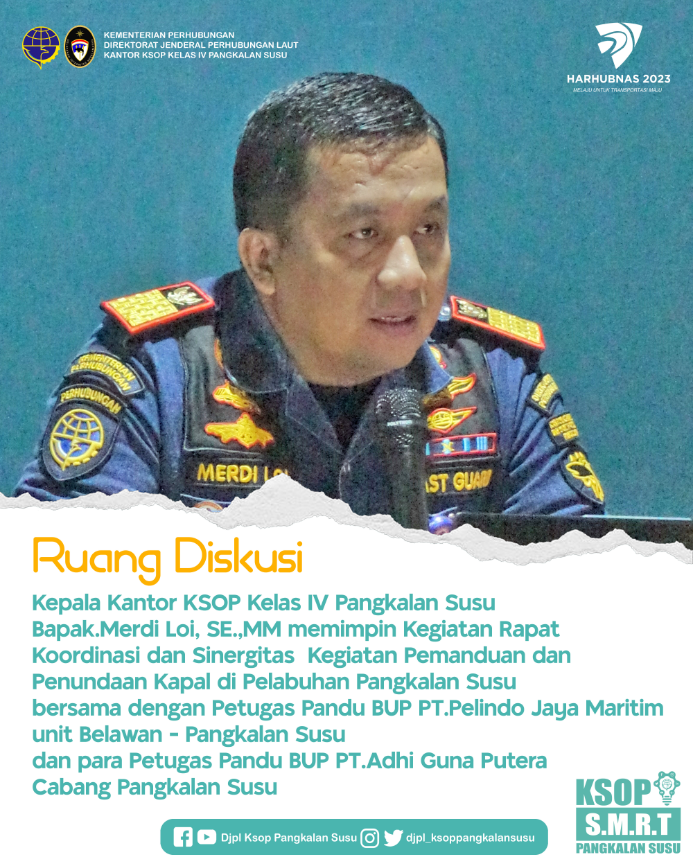 KOORDINASI DAN SINERGITAS PANDU DAN TUNDA KAPAL DI P.SUSU