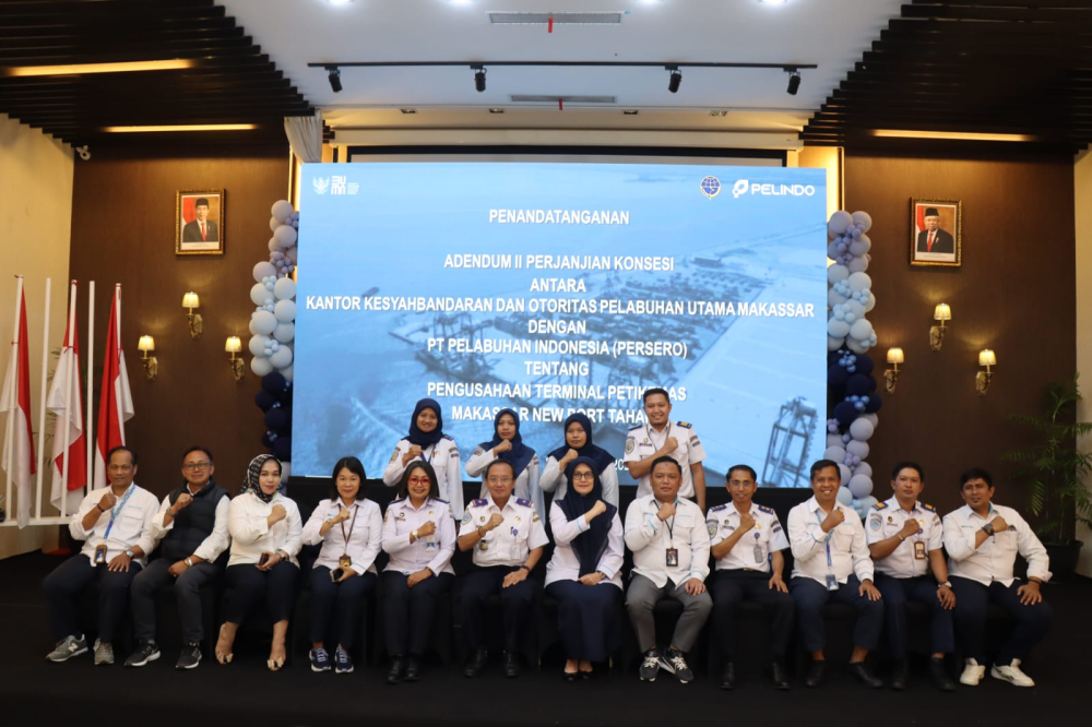 Komitmen Tingkatkan Arus Distribusi Logistik Indonesia Timur, Kemenhub dan Pelindo Lakukan Penandatanganan Perjanjian Kerjasama Peningkatan Kapasitas Pelabuhan Makassar New Port Tahap 1B dan 1C