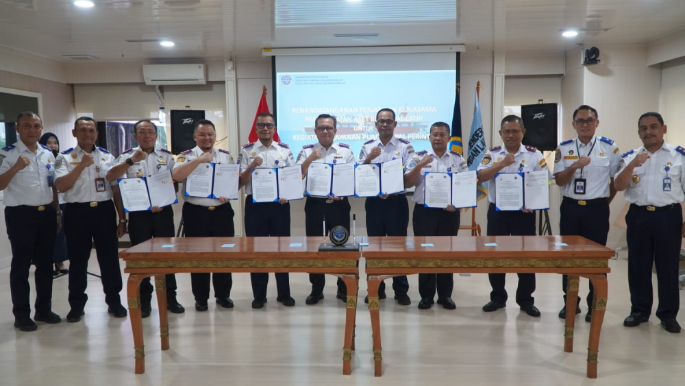 DITJEN HUBLA TANDATANGANI KERJA SAMA PEMANFAATAN ASET BLU KAPAL LATIH BPSDMP UNTUK KEGIATAN KAPAL PERINTIS