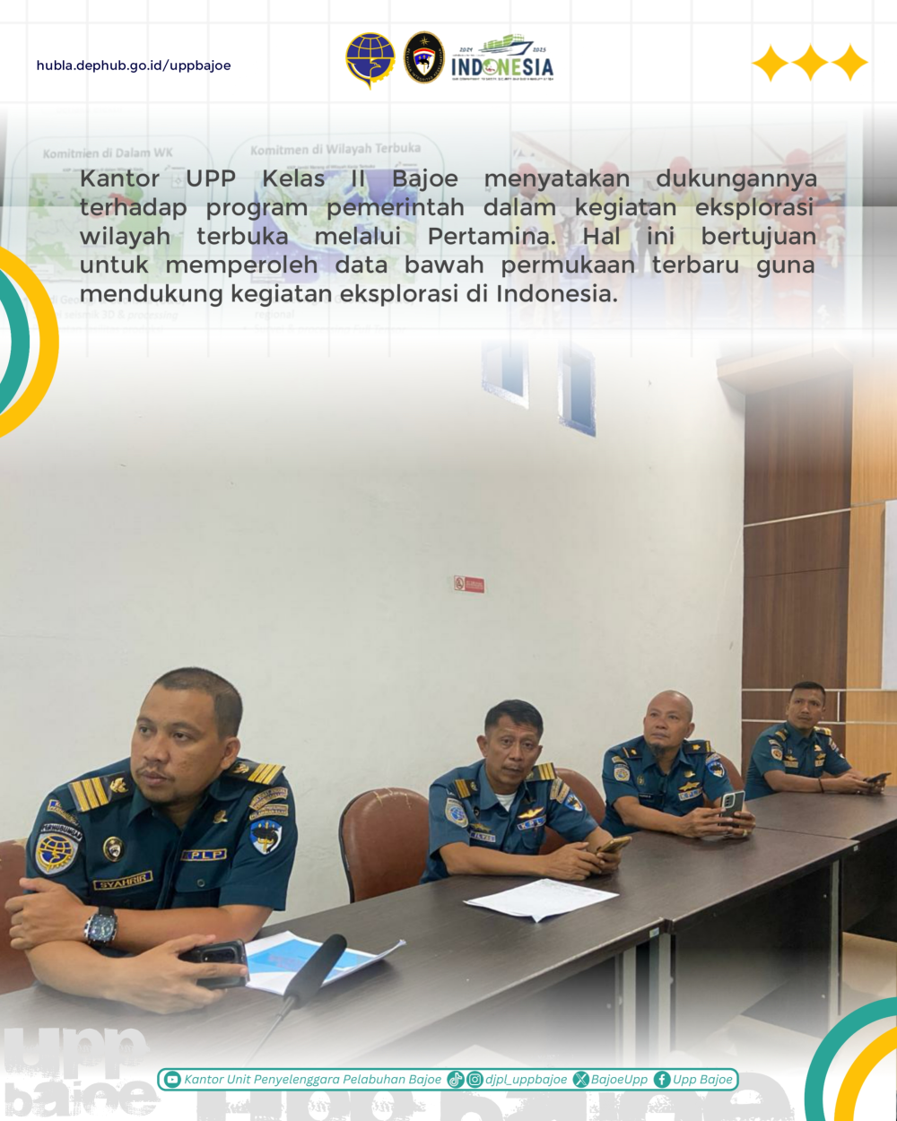 Kantor UPP Kelas II Bajoe turut serta dalam rapat pembahasan permohonan persetujuan penggunaan kapal asing Hai Yang Shi You 760