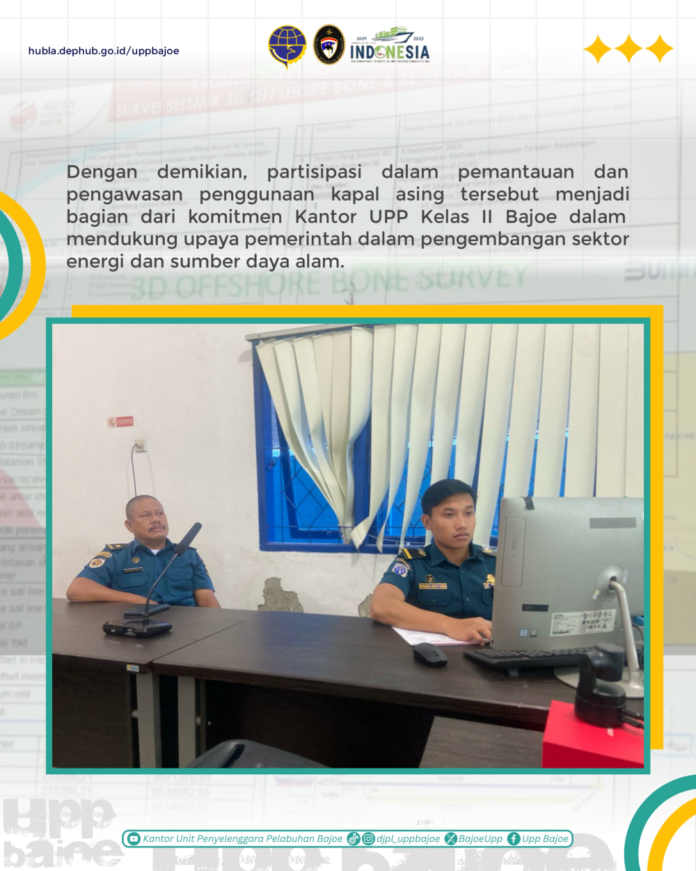 Kantor UPP Kelas II Bajoe turut serta dalam rapat pembahasan permohonan persetujuan penggunaan kapal asing Hai Yang Shi You 760