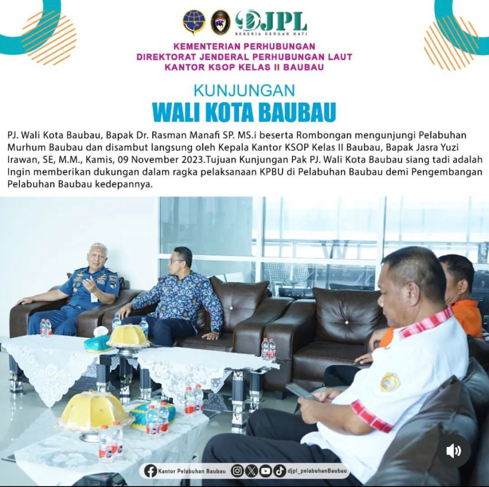 KUNJUNGAN WALIKOTA BAUBAU DI PELABUHAN MURHUM