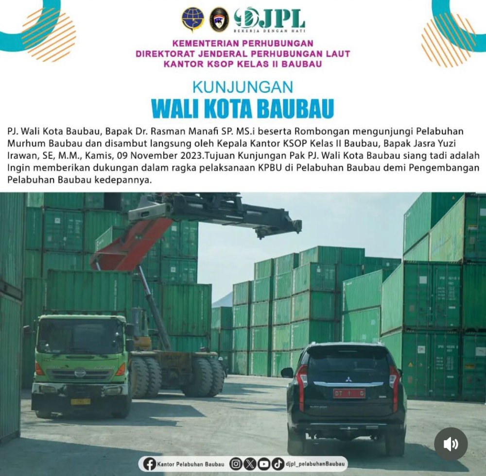 KUNJUNGAN WALIKOTA BAUBAU DI PELABUHAN MURHUM
