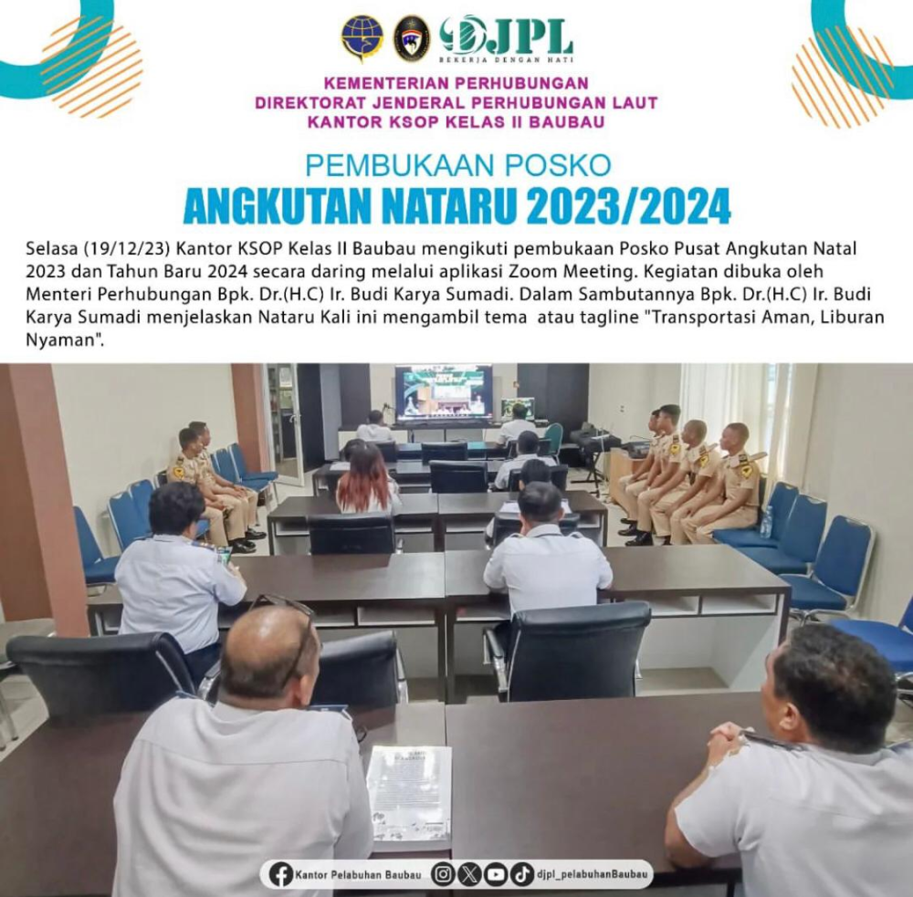 Pembukaan Posko Pusat Angkutan Natal 2023 dan Tahun Baru 2024