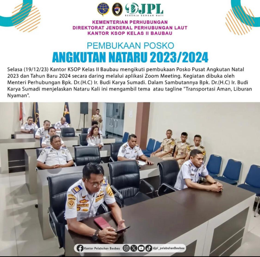 Pembukaan Posko Pusat Angkutan Natal 2023 dan Tahun Baru 2024