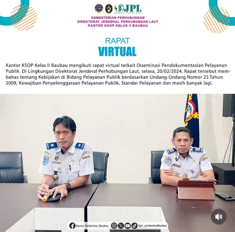 RAPAT VIRTUAL TERKAIT DISEMINASI PENDOKUMENTASIAN PELAYANAN PUBLIK