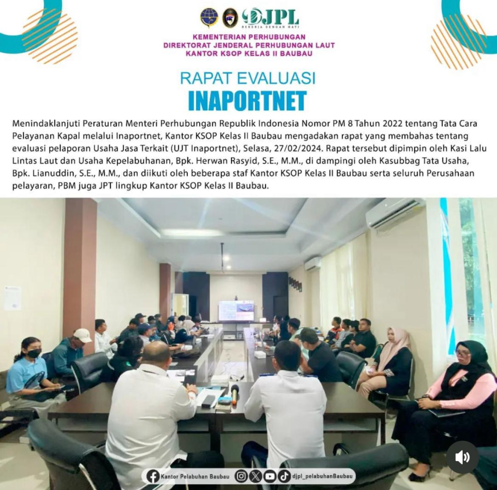 RAPAT EVALUASI INAPORTNET