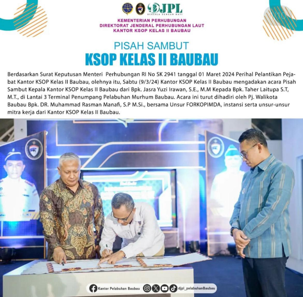 PISAH SAMBUT KEPALA KANTOR KSOP KELAS II BAUBAU