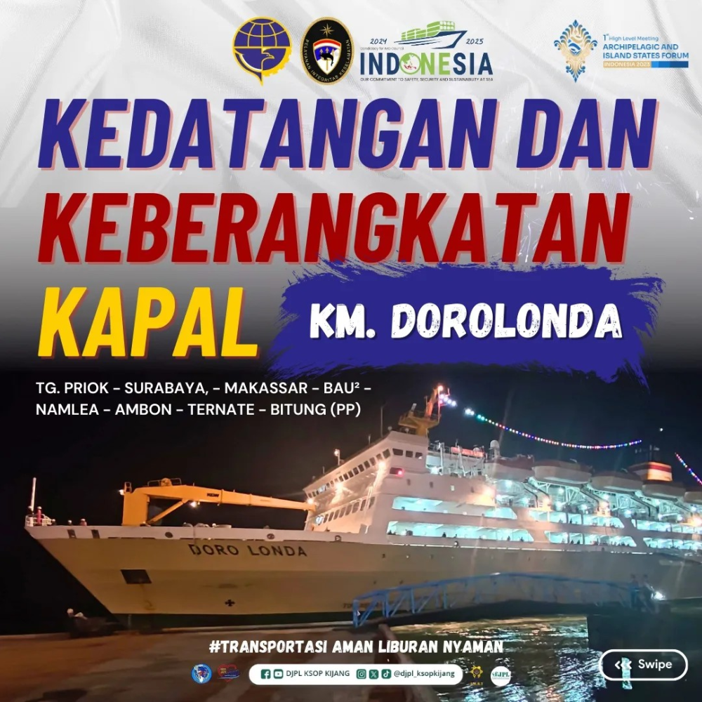 Kedatangan Dan Keberangkatan Kapal KM.DOROLONDA