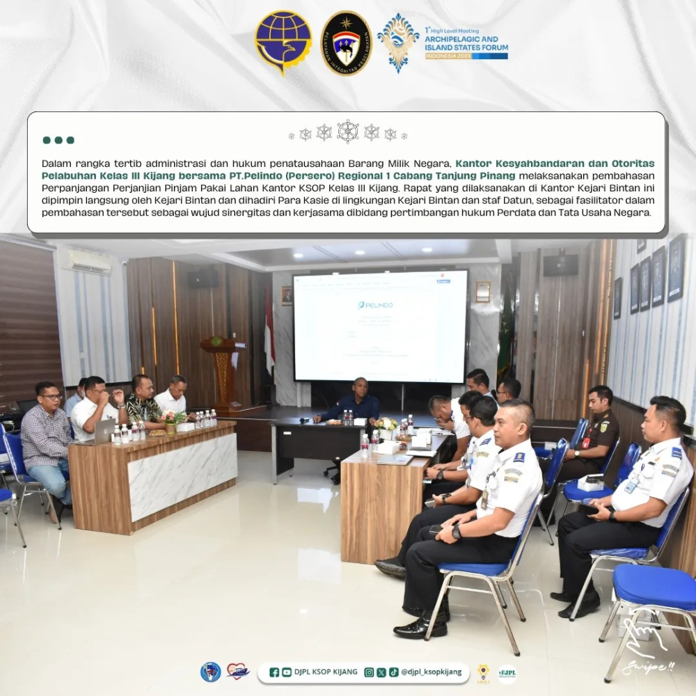Rapat Pembahasan Pinjam Pakai Lahan Dengan PT.PELINDO 1 TanjungPinang