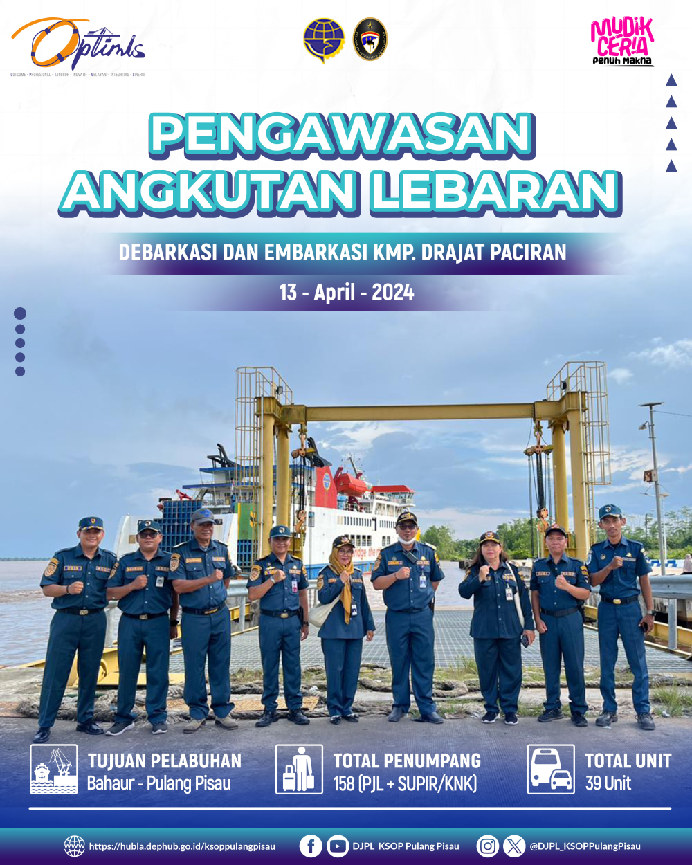 KEDATANGAN KAPAL KMP DRAJAT PACIRAN 13 APRIL 2024