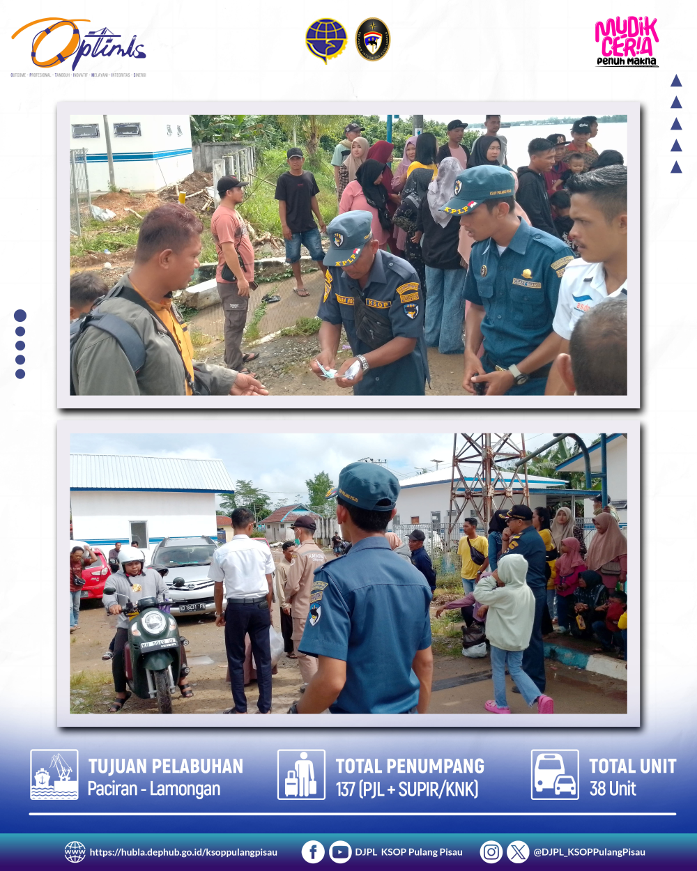 KEBERANGKATAN KAPAL KMP DRAJAT PACIRAN 13 APRIL 2024