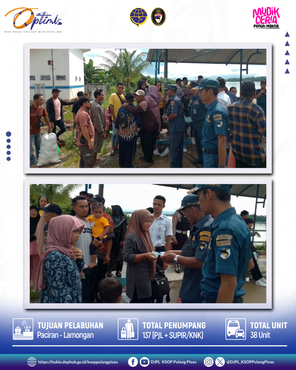 KEBERANGKATAN KAPAL KMP DRAJAT PACIRAN 13 APRIL 2024