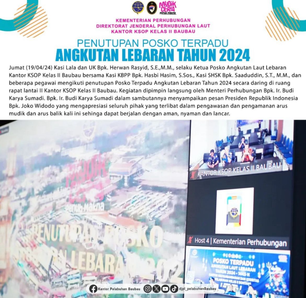 PENUTUPAN POSKO TERPADU ANGKUTAN LEBARAN TAHUN 2024