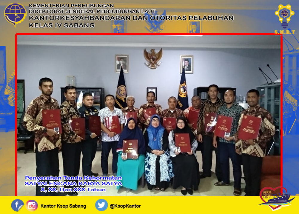 Penyerahan Piagam Tanda Kehormatan SATYA LANCANA KARYA SATYA-X, XX dan XXX