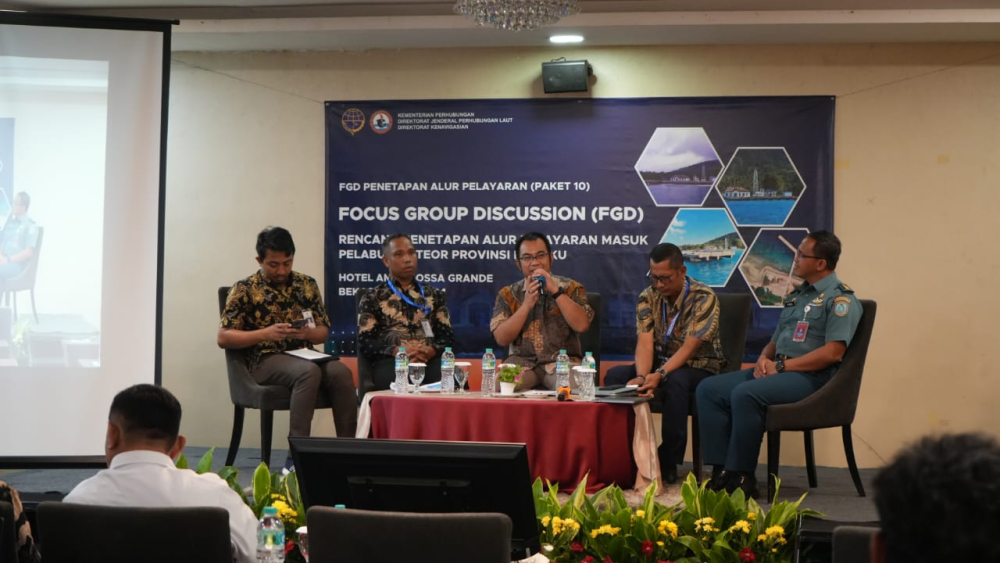 KEMENHUB GELAR FGD PENETAPAN RENCANA ALUR PELAYARAN MASUK PELABUHAN PULAU TEOR MALUKU
