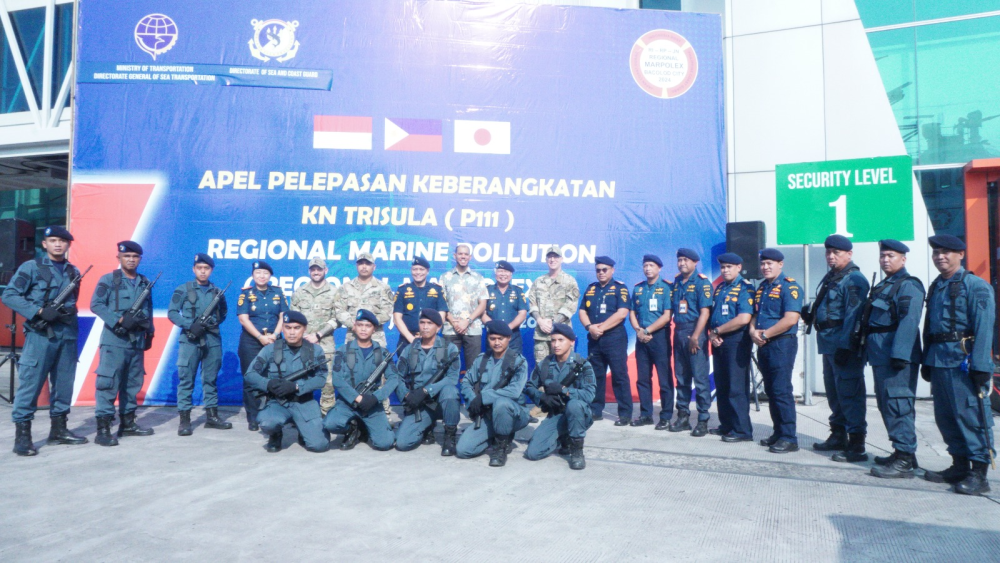 Kemenhub Gelar Apel Pelepasan Kapal Patroli KPLP KN Trisula untuk Ikuti Latihan Regional Marpolex 2024 di Filipina