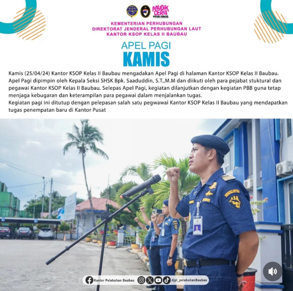 APEL PAGI KANTOR KSOP KELAS II BAUBAU