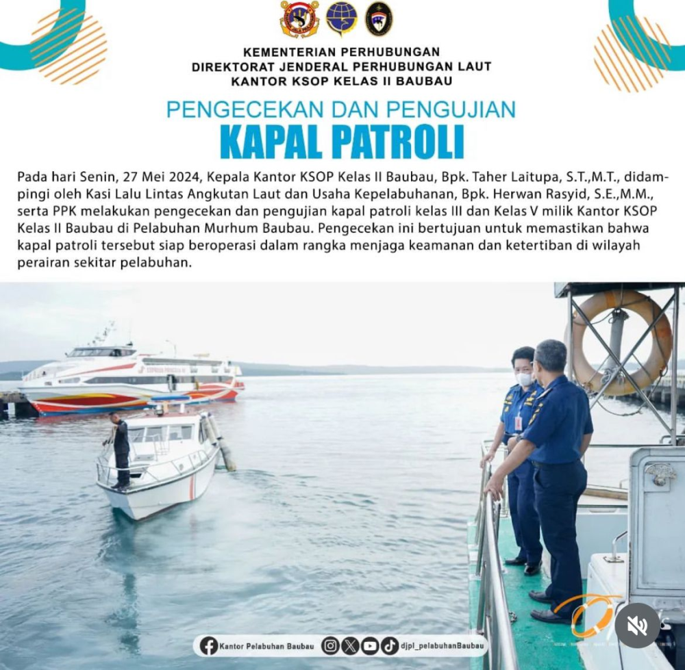 PENGECEKAN DAN PENGUJIAN KAPAL PATROLI