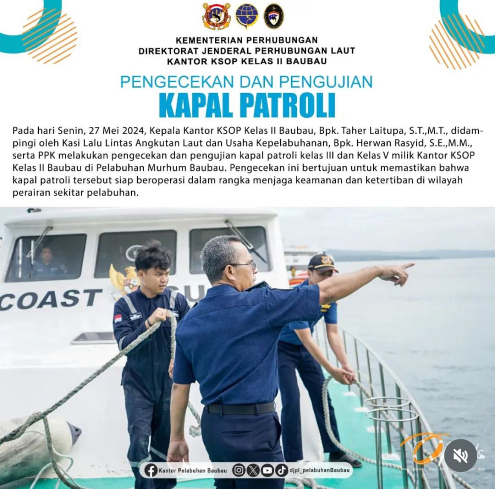 PENGECEKAN DAN PENGUJIAN KAPAL PATROLI