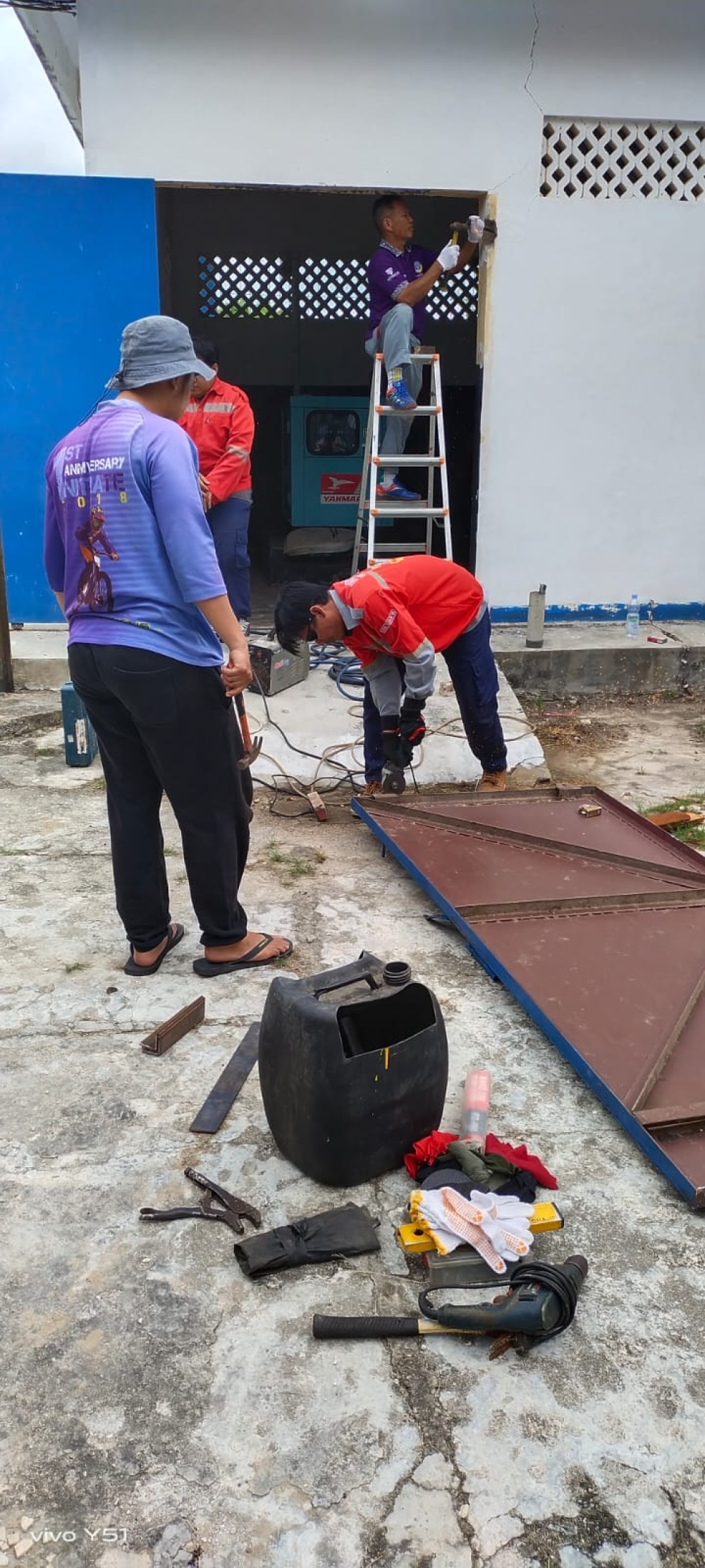 kegiatan perbaikan fasilitas SROP TG.Santan oleh Istalasi Bnegkel