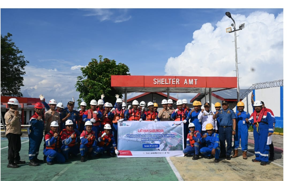Latihan Gabungan Penanggulangan Kebakaran dan Tumpahan Minyak di TUKS Pertamina Ternate