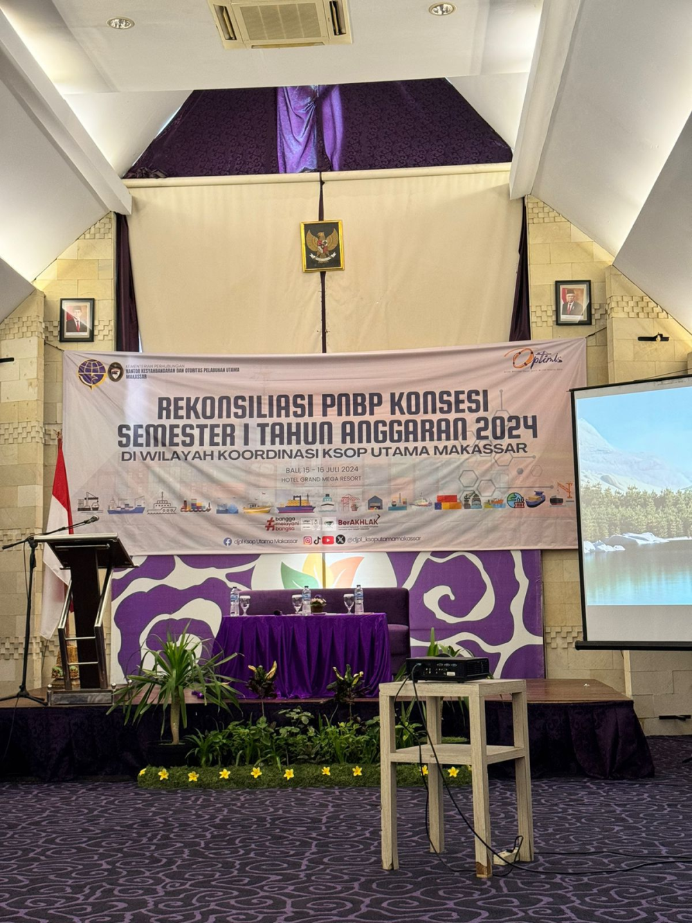 Rekonsiliasi PNBP Konsesi semester 1 tahun anggaran 2024 di wilayah koordinasi KSOP Utama Makasar.