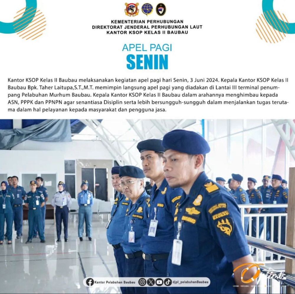 Apel pagi hari Senin, 3 Juni 2024.